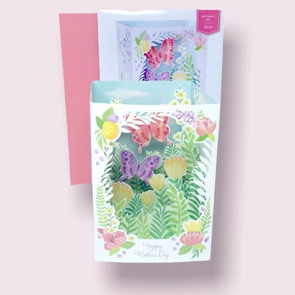 Hallmark Paper Wonder Pop-Up Card Butterfly Garden Plant Mom Happy Mothers Day - Picture 2 of 11